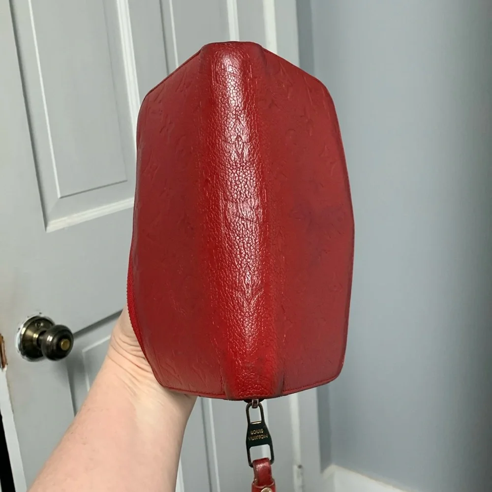 2015 authentic Louis Vuitton red empreinte leather zippy